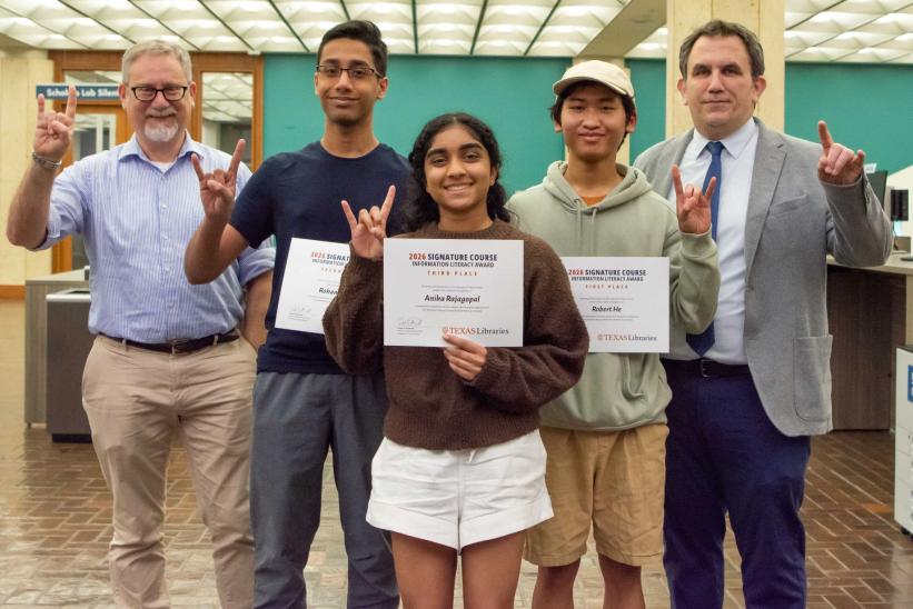 UT Libraries 2026 Signature Course Information Literacy Award Winners