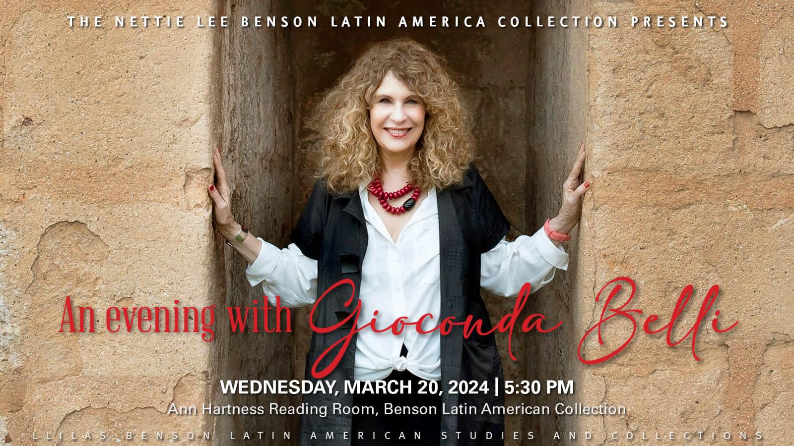 woman (belli) between two stone walls, smiling, hands pressed outward against walls