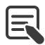 an icon of a pen writing on a piece of paper