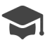 an icon of a graduation hat