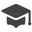 an icon of a graduation hat