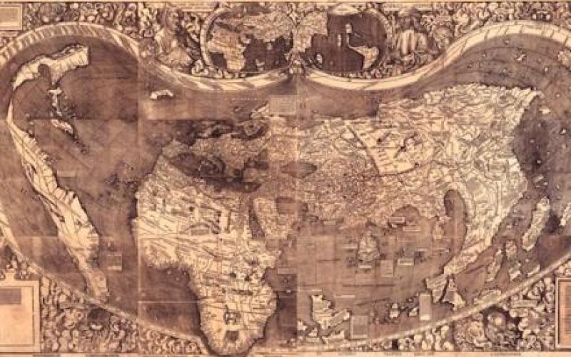 Geology Map collection - Image of an antique, heavily dated world map